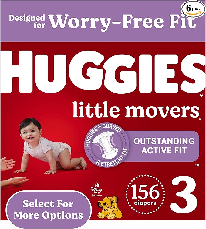 Huggies Size 3 Diapers, Little Movers Baby Diapers, Size 3 by Huggies%C2%AE
