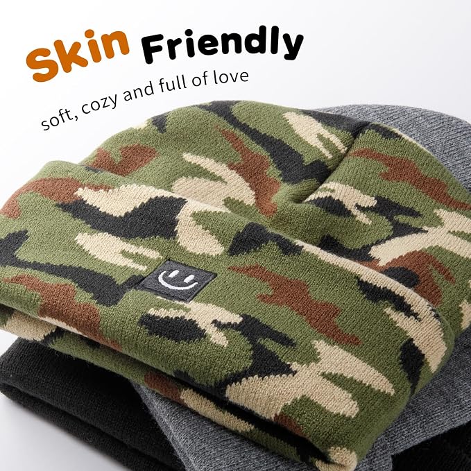 3 Packs Baby Beanie Cute Toddler Beanies Kids Winter Hat Boys Girls Warm Knit - Image 4