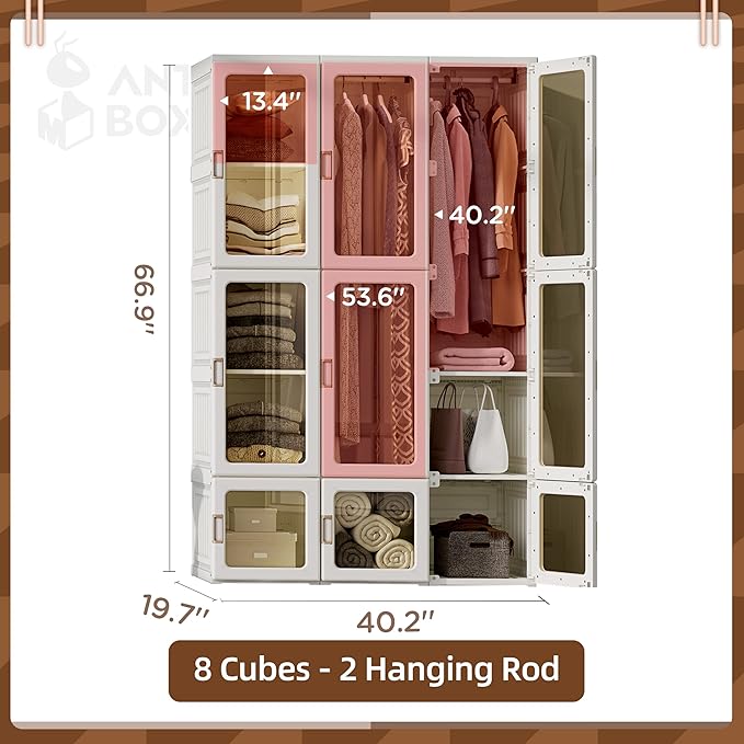 ANTBOX Portable Wardrobe Closet Storage Organizer - Image 7