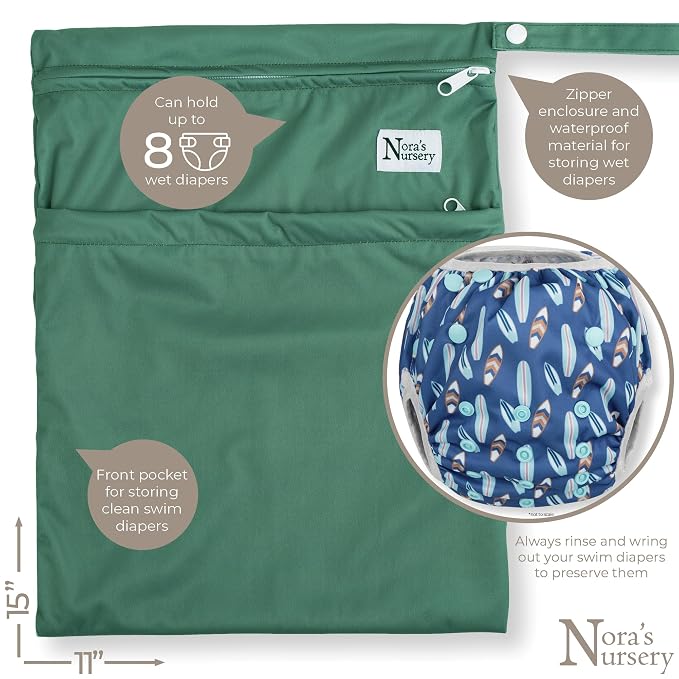 Nora's Nursery Reusable Swim Diapers and Wet Bag - Image 2
