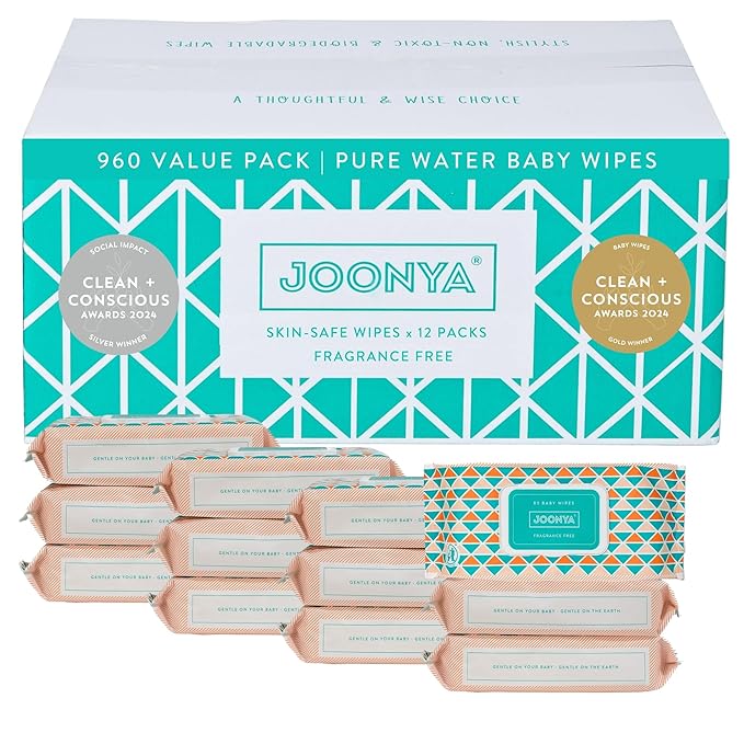 JOONYA Unscented Baby Wipes — Plant-Based, Fragrance-Free Bulk Diaper Wipes | by Joonya