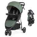 Evolur Breeze Stroller in Green, Adjustable Backrest & Canopy, Compact Fold by Evolur