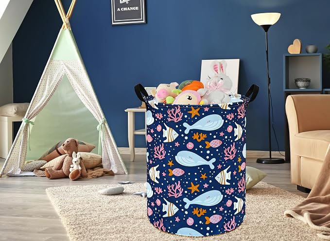 Round Laundry Hamper Storage Basket Laundry Organizer Hamper Storage Bins - Image 4