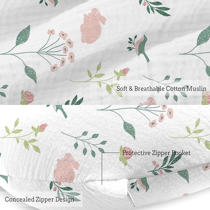 Little Grape Land Nursing Pillow, Soft 100% Cotton Breastfeeding Pillow - Image 4
