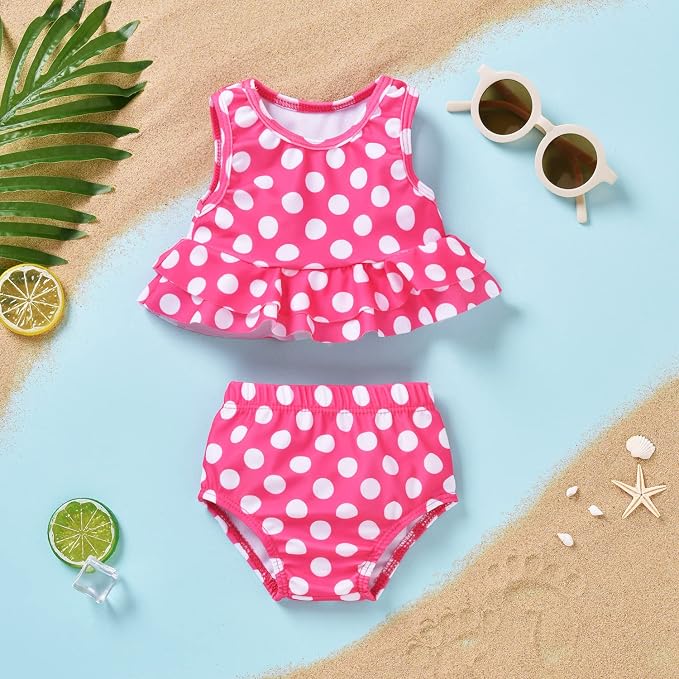 Aalizzwell Toddler Baby Girl Bathing Suit Two Piece Swimsuit Bikini Beach Wear - Image 2