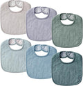 6-Pack Muslin Baby Bibs for Unisex Boys Girls, Cotton Baby Drool Bibs, Drooling by POIKSHARK