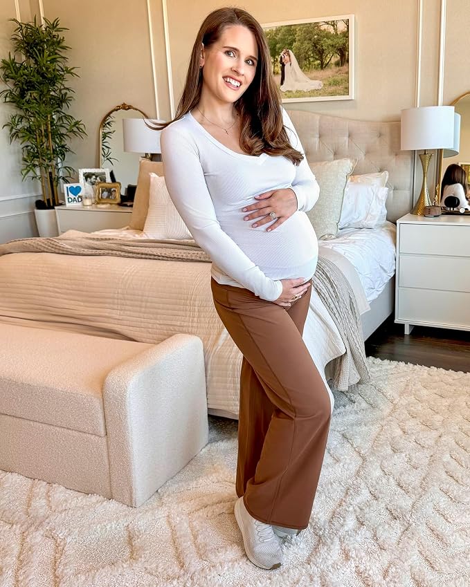 G4Free BareFeel Maternity Dress Yoga Pants Over The Belly Stretchy Work Slack - Image 4