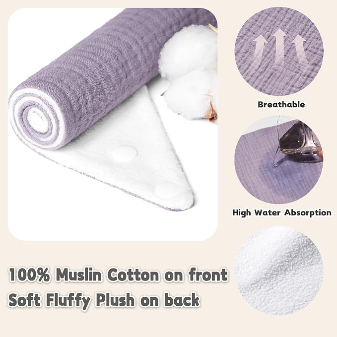 Susurration Muslin Baby Bibs 10Pack Baby Bandana Drool Bibs Soft Adjustable - Image 4