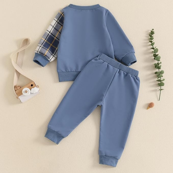 Toddler Baby Boy Fall Outfits Long Sleeve Crew Neck Pullover Sweatshirt + - Image 6