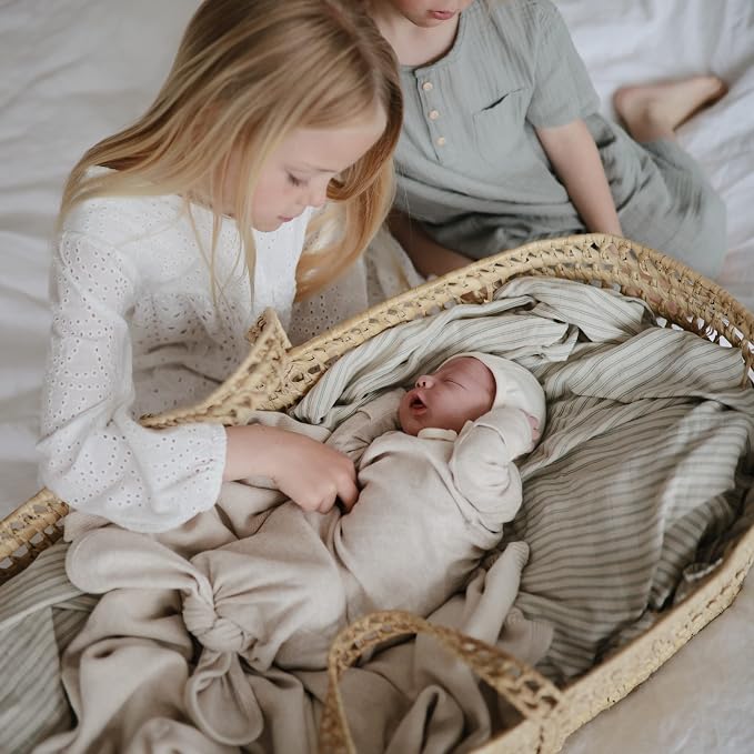 mushie Muslin Baby Swaddle Blanket | 100% Organic Cotton - Image 4