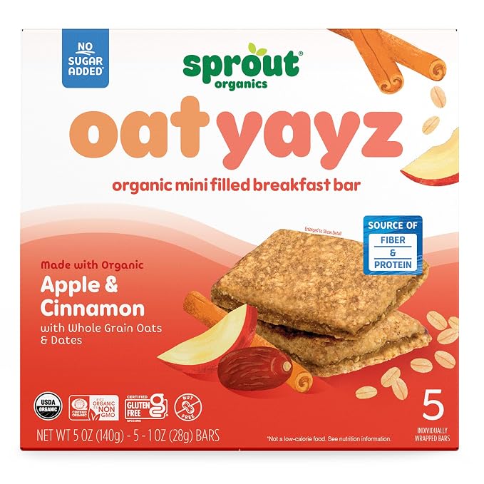 Sprout Organics, OatYayz Toddler Snack Bars, Apple & Cinnamon - Image 3