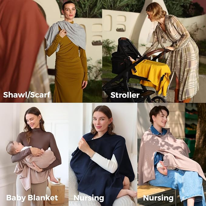 Momcozy Nursing Cover for Breastfeeding, Soft Privacy Poncho, Portable Breast - Image 5