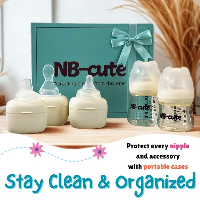 Glass Baby Bottles Anti Colic Set 2 Pack 3oz and 6oz BPA Free Heat Resistant - Image 8