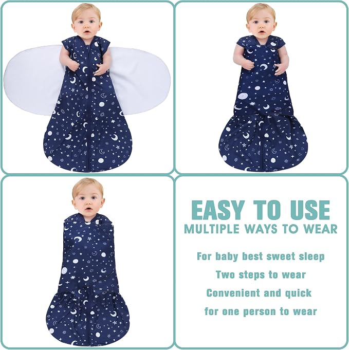 Newborn Sleep Sack Baby Swaddle, Swaddle me 6-12 Month, 3-Way Adjustable - Image 3