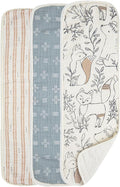 Crane Baby Muslin Burp Cloths Set, Woodland Animals, Gender Neutral Baby Gift by CraneBaby