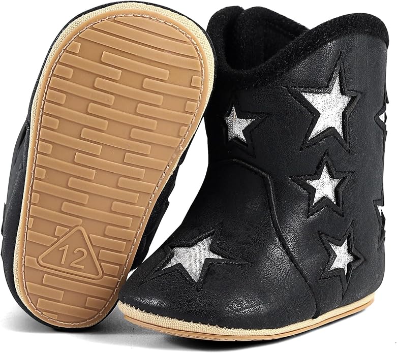 MK MATT KEELY Leather Western Boots Cowboy Bootie Soft Sole Non-Slip Crib Shoes - Image 7