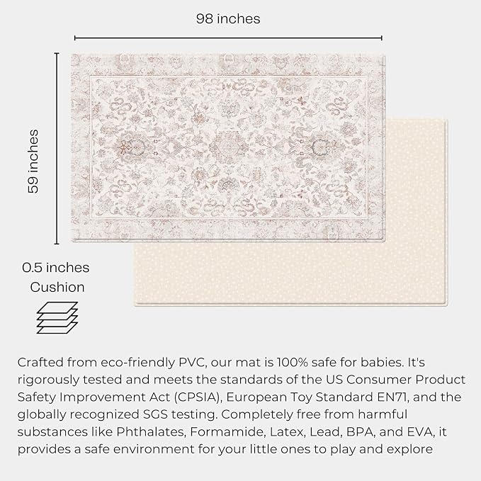 Baby Care Soft Rug 98'' x 59'' Original One-Piece Reversible Rollable - Image 6