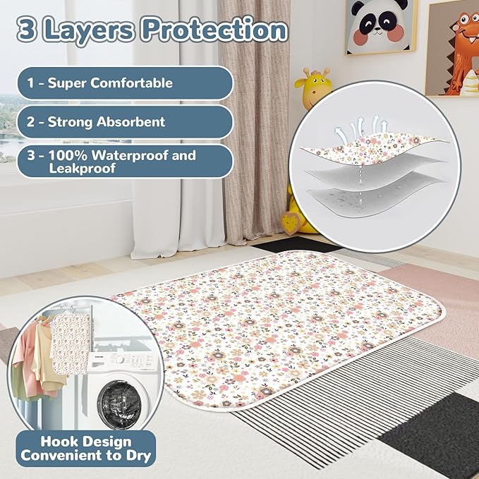 Baby Diaper Changing Pad – 31.5" x 21.5" Extra Large Waterproof Absorbent - Image 4