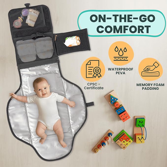Portable Changing Pad for Newborns, Travel Diaper Changing Pad - Image 2