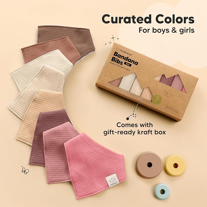 KeaBabies 8-Pack Bandana Bibs for Baby Girls, Boys - Image 9