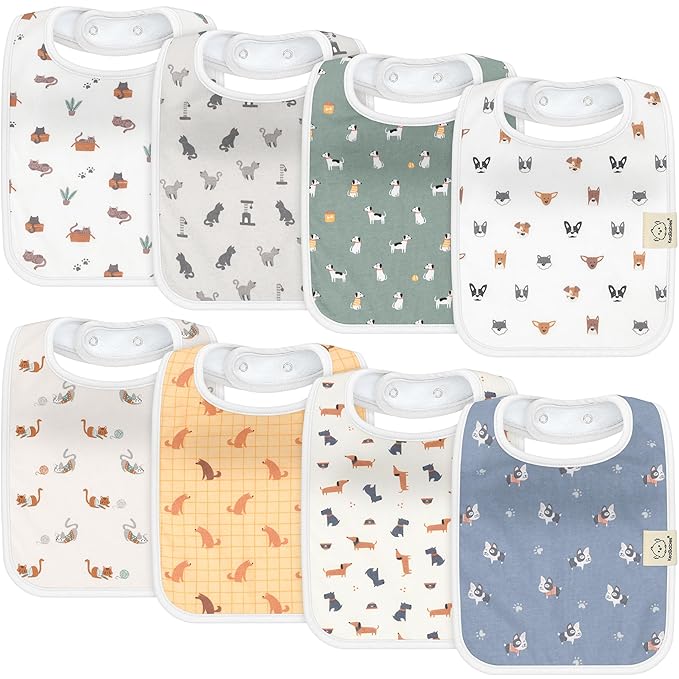 KeaBabies 8-Pack Organic Baby Bibs by KeaBabies