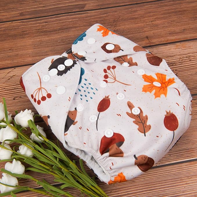 babygoal Reusable Cloth Diapers 6 Pack+10pcs Inserts, One Size Adjustable - Image 5