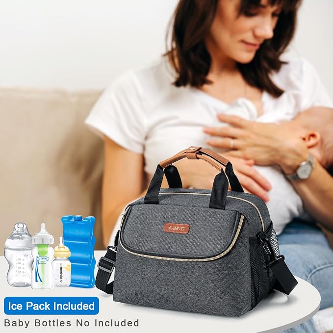 Breastmilk Cooler Bag with Ice Pack Fits 6 Baby Bottles up to 9 Ounce, Wearable - Image 6