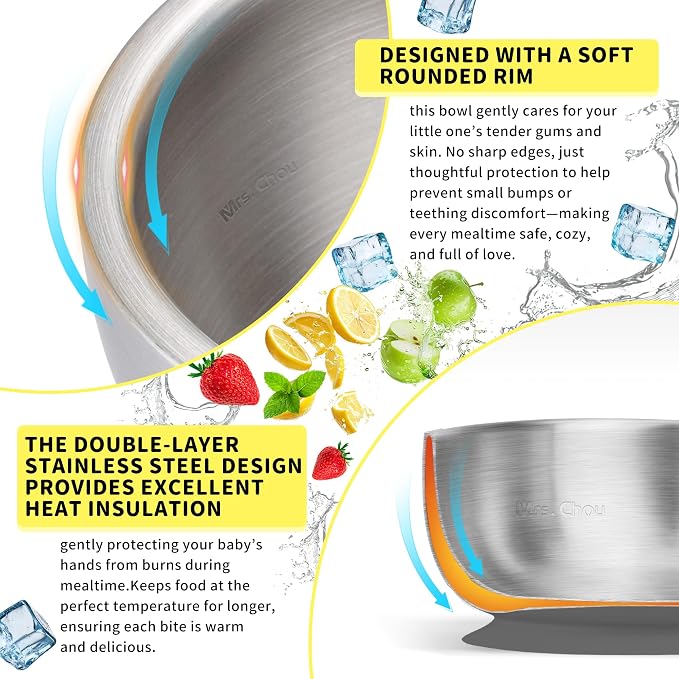 BPA-Free 100% Food-Grade Stainless Steel Baby Bowls - Image 8