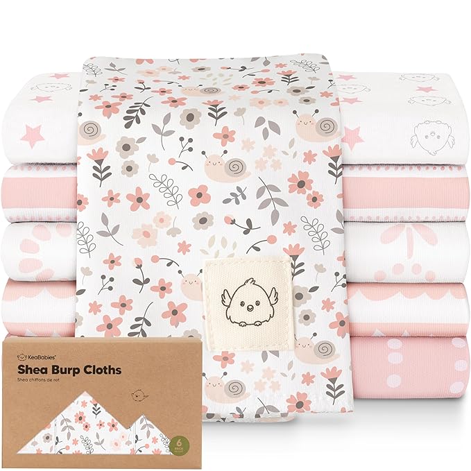 Organic Burp Cloths Baby Boy, Girl by KeaBabies