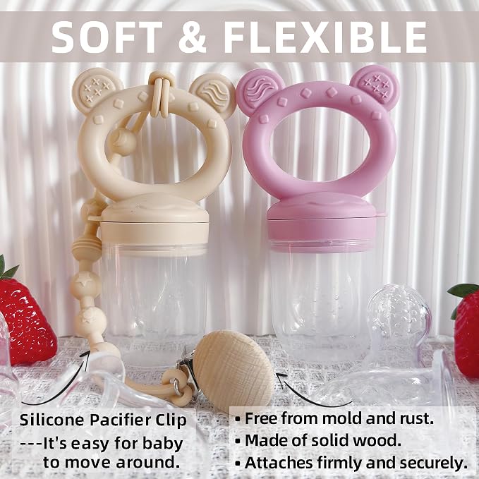 4 Pack Stylish Anti-Drop Fruit Pacifier Feeder, Breastmilk Popsicle Molds - Image 6
