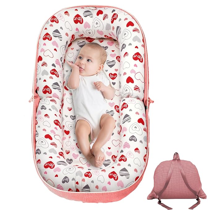 Baby Lounger, Foldable Infant Nest Pillow by QualityHomewareTimlessComfort
