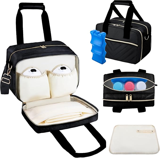Breastmilk Cooler Bag with Ice Pack, Wearable Breast Pump Storage Bag, by GDNasist