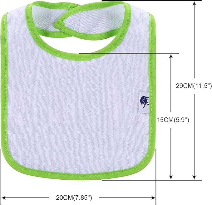 12 Pack Terry Drool Cotton Bibs, Unisex Baby Bibs - Image 2