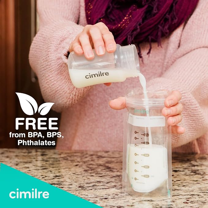 Breast Milk Storage Bags by Cimilre, Leak-Proof Breastmilk Storage Bags - Image 4