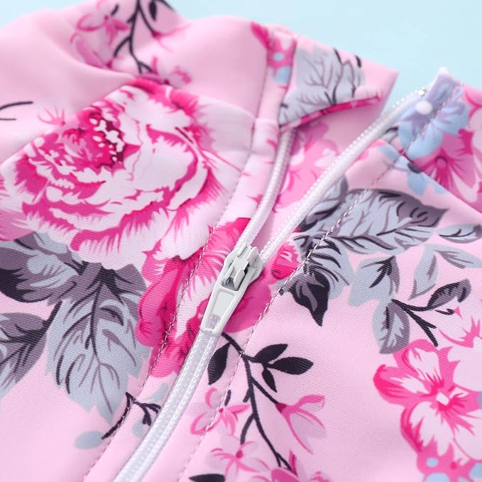 Infant Baby Girl Swimsuit One-Piece Long Sleeve Rash Guard - Image 4