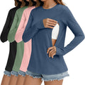 4 Pack Women's Nursing Breastfeeding Tops, Long Sleeve Maternity Shirts Loose by Sweetyweee