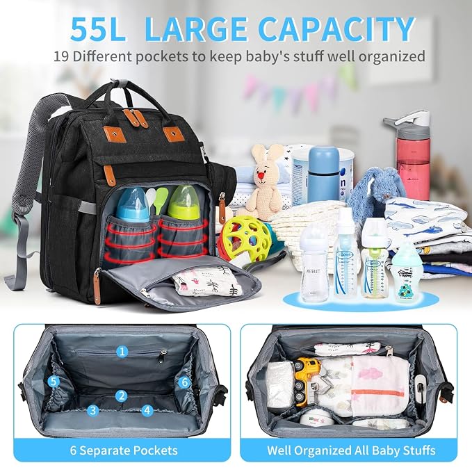 KABAQOO Diaper Bag Backpack - Image 2