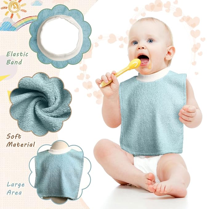 Foaincore 6 Pcs Pullover Baby Bibs Cotton Terry Toddler Absorbent Infant - Image 3