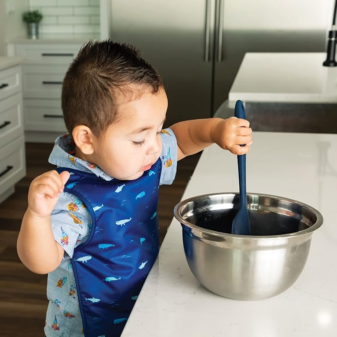 Tiny Twinkle Short Sleeve Apron Baby & Toddler Bib - Image 2