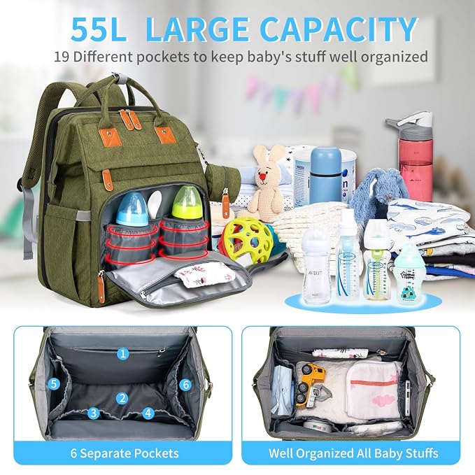 KABAQOO Diaper Bag Backpack - Image 2