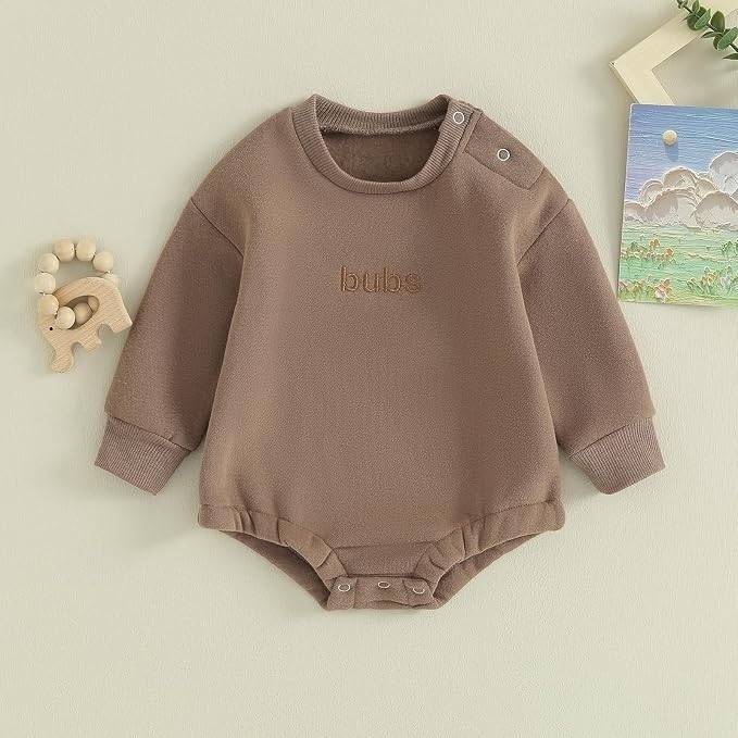 VISGOGO Newborn Infant Baby Boy Girls Oversized Romper Little Dude Sweater - Image 2