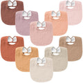 Konssy 10-Pack Muslin Baby Bibs, Soft Cotton Bandana Bibs by Konssy