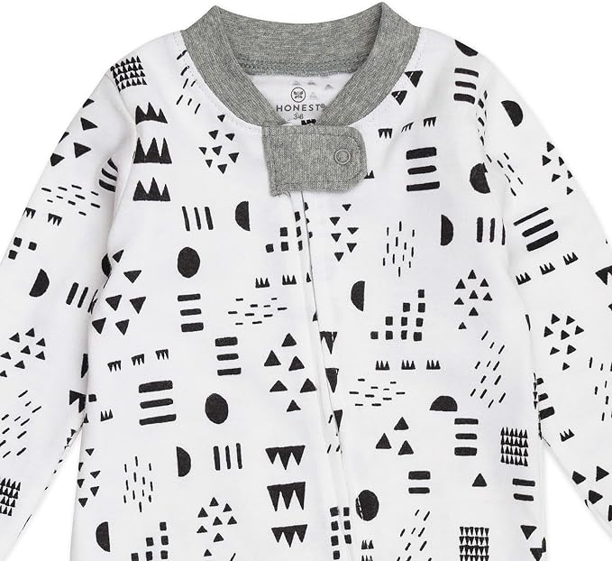 HonestBaby Baby Sleep N' Play One-Piece Zip-Front Footed Organic Cotton Pajama - Image 5