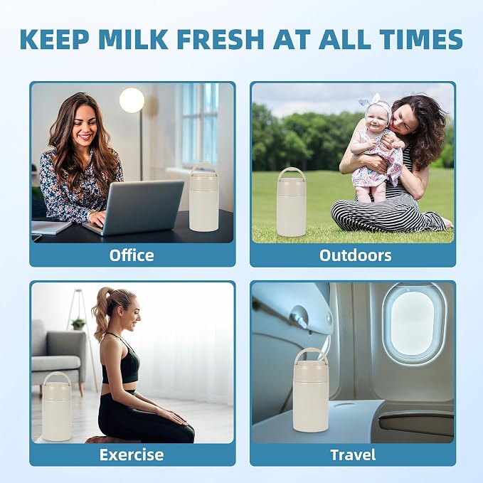 Portable Breast Milk Cooler, Stainless Steel Breastmilk Storage Keeps - Image 6