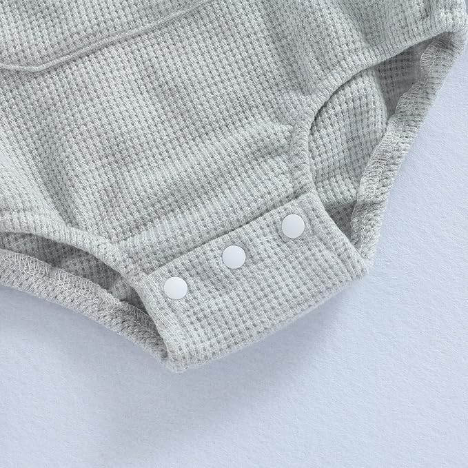 Douhoow Cute Baby Sweatshirt Romper Waffle Knit Baby Clothes Infant Girl Boy - Image 4