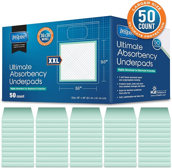 Inspire Extra Large Super Absorbent Disposable Bed Pads - Image 8
