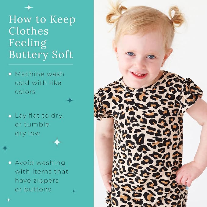 Posh Peanut Baby Girl Pajamas – Ruffled Cap Sleeve Romper PJs – Soft Viscose - Image 8