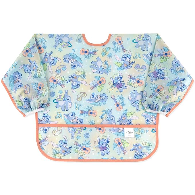 Bumkins Disney Sleeved Bib for Girl or Boy, Baby and Toddler for 6-24 Mos by Bumkins