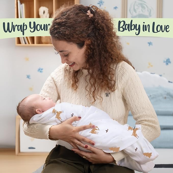BabySparrow 3 Pack Muslin Swaddle Blankets - Image 6
