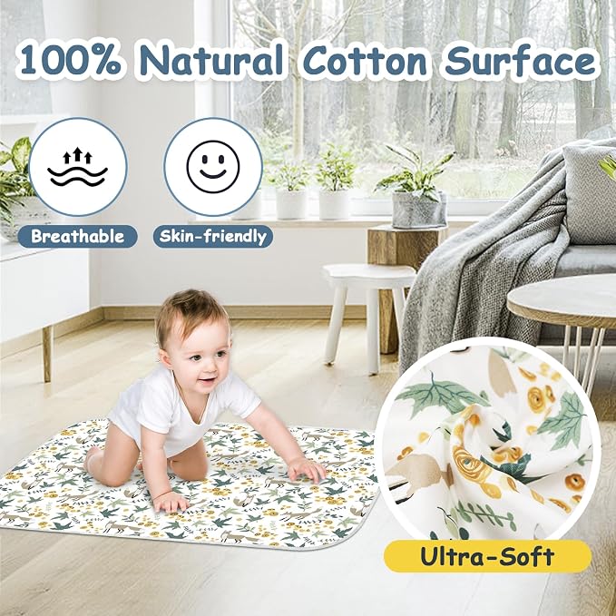 Baby Diaper Changing Pad – 31.5" x 21.5" Extra Large Waterproof Absorbent - Image 2
